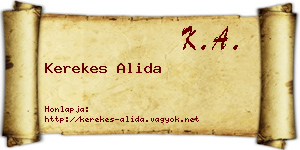 Kerekes Alida névjegykártya